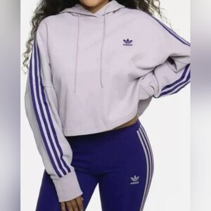 Adidas Purple Striped Hoodie